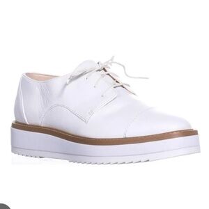 Womens Nine West Vada Platform Oxfords, White Leather, size 6.5